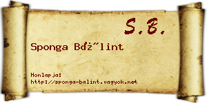 Sponga Bálint névjegykártya