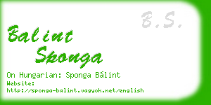 balint sponga business card